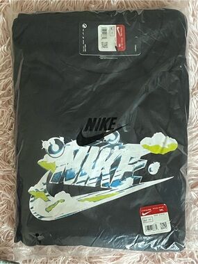Nike Black Short-Sleeve and Pants Tee with Blue & Yellow Graphic Logo